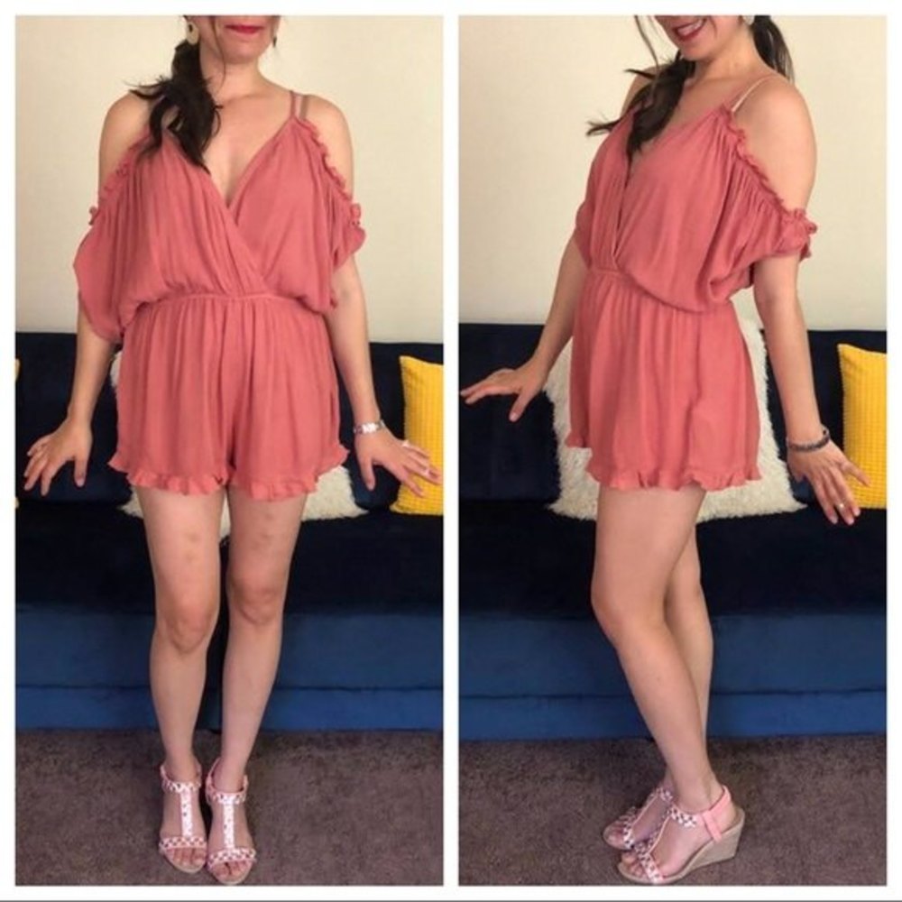 Topshop Cold Shoulder Tassel Playsuit Mini Romper